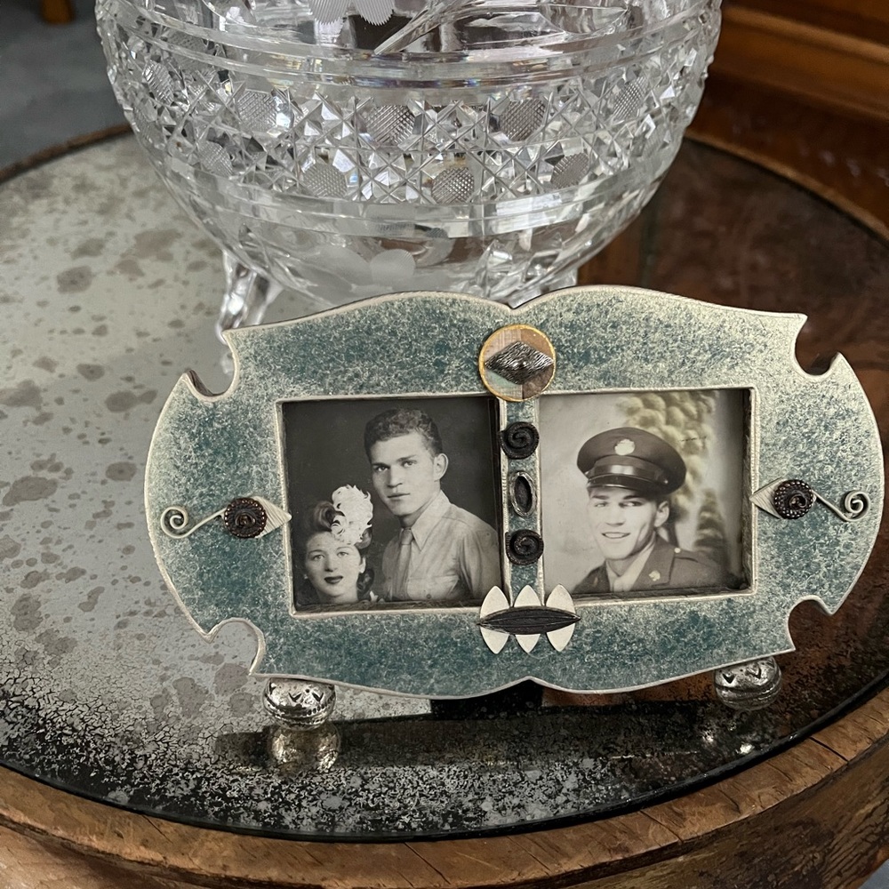 JILL SCHWARTZ design-picture frame/ gold insignia on back